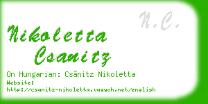 nikoletta csanitz business card