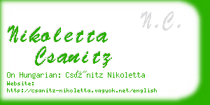 nikoletta csanitz business card